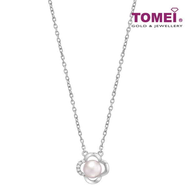 TOMEI Blissful Collection Pearl Necklace, White Gold 585 Cheap