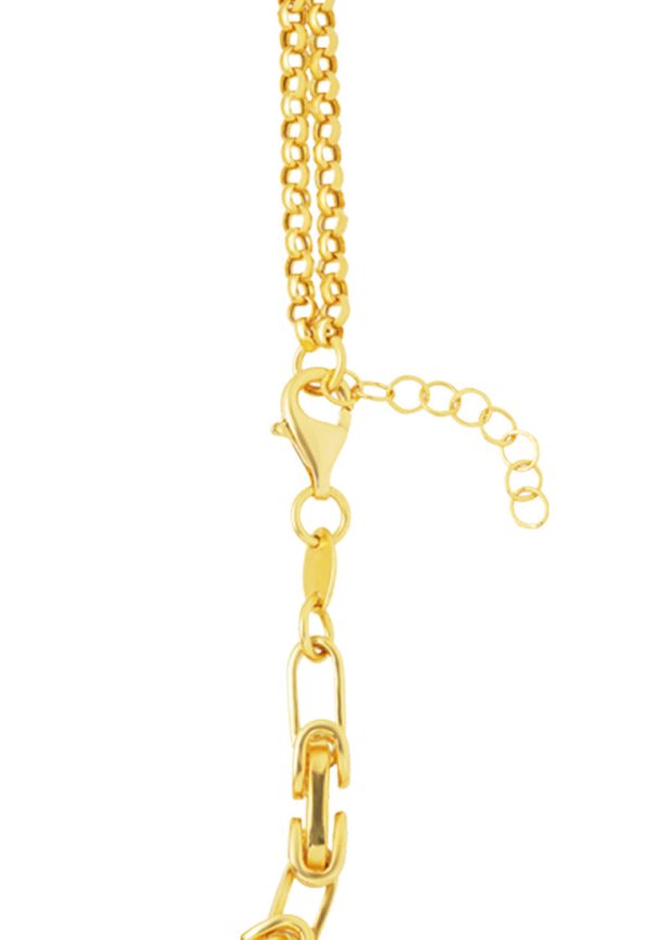 TOMEI Lusso Italia Dual-Chain Heart Bracelet, Yellow Gold 916 Online now