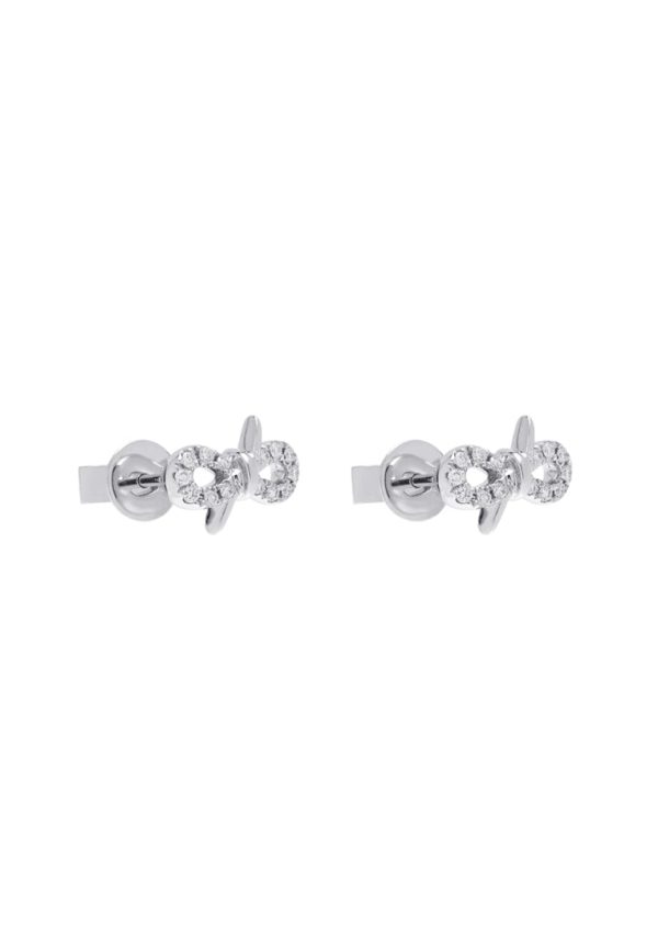 TOMEI Ribband Diamond Earrings, White Gold 585 Supply