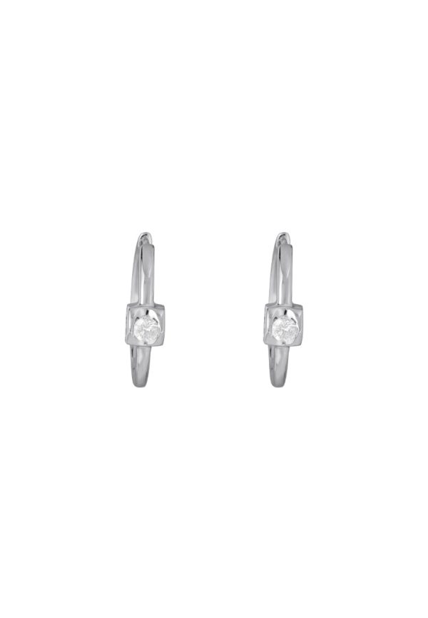 TOMEI Tower Collection Diamond Earrings, White Gold 585 Supply