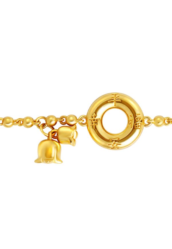 TOMEI Peace & Happiness Bracelet, Yellow Gold 916 For Sale