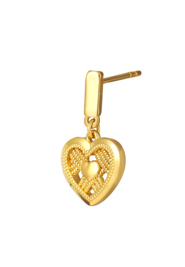 TOMEI X XIFU  Wofen-Hearted Earrings, Yellow Gold 999 Online