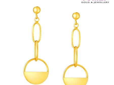 TOMEI Lusso Italia Circles Earrings, Yellow Gold 916 Discount