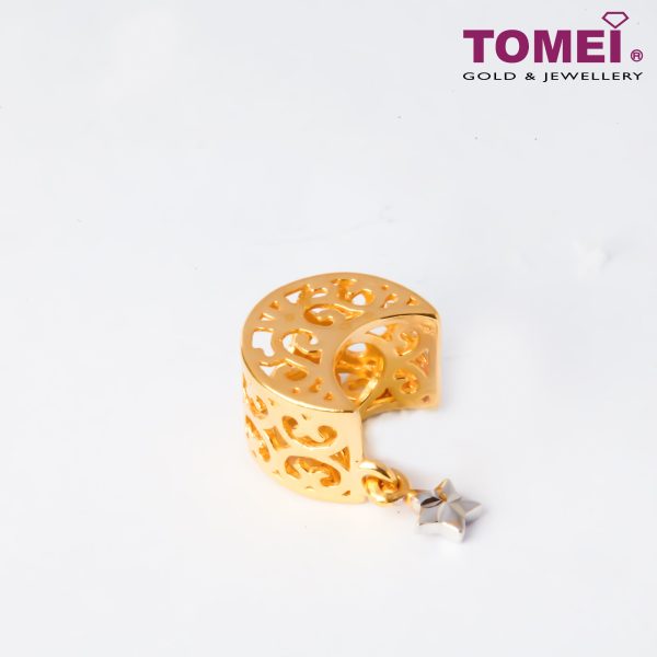 TOMEI Magical Moon & Wishing Star Charm, Yellow Gold 916 Online