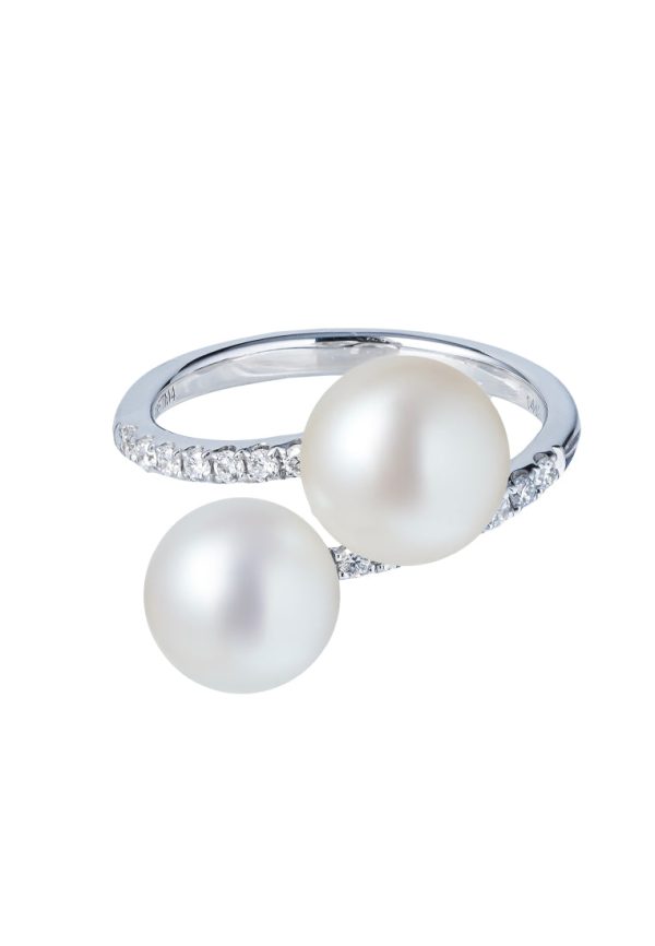 TOMEI Pearl Ring, White Gold 585 Online now