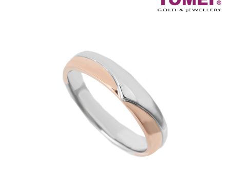 TOMEI EB Evermore Couple Rings I White+Rose Gold 750 (EBE-R4854 EBE-R4855) For Sale