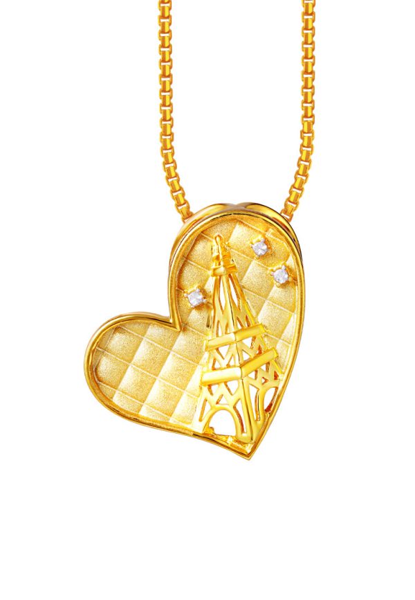 TOMEI Romantic Love Pendant, Yellow Gold 916 Cheap