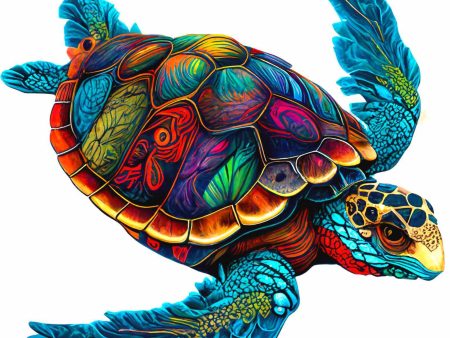 Vibrant Sea Turtle - Jigsaw Puzzle Cheap