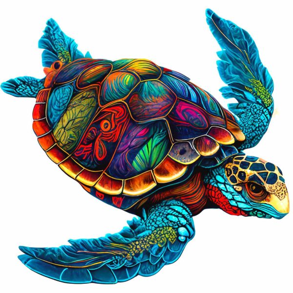 Vibrant Sea Turtle - Jigsaw Puzzle Cheap