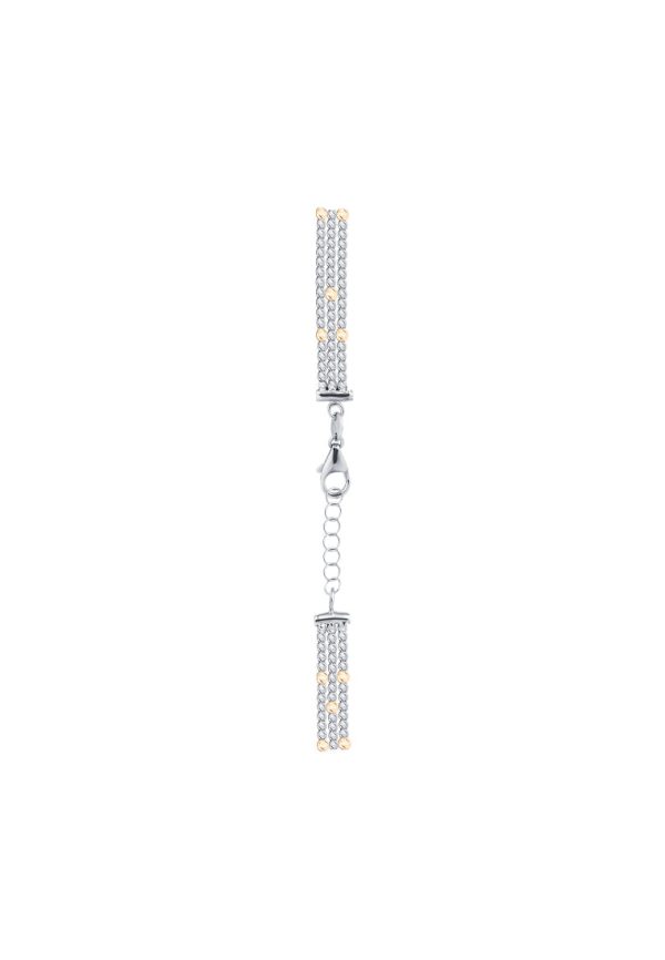 TOMEI Trio Rows Bead Bracelet, White+Yellow Gold 585 Hot on Sale