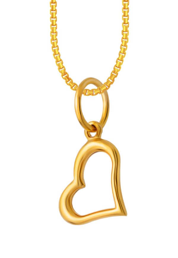 TOMEI Open Heart Dangling Pendant, Yellow Gold 916 Supply