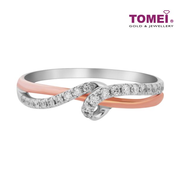 TOMEI Precious Trinity Collection Diamond Ring, White+Rose Gold 585 For Sale