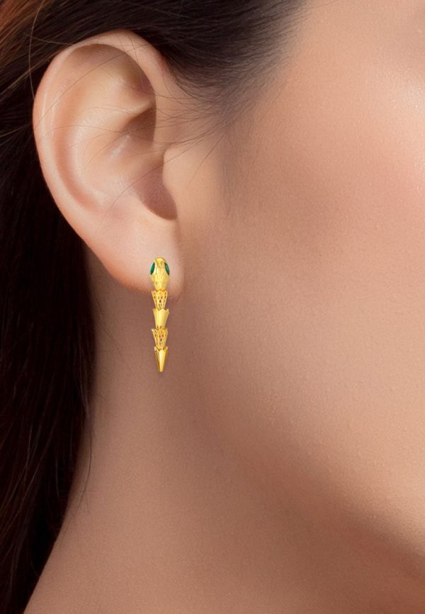 TOMEI x XIFU 【灵蛇系列】 5D Snake Series Earrings, Yellow Gold 999 Online