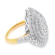 2 Carat Diamond Pear Shaped Cluster Ring Set in Sterling Silver and 9ct Yellow Gold Online Sale