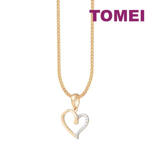 TOMEI Signature Love Pendant, Diamond Yellow Gold 750 Fashion