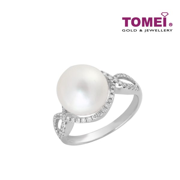 TOMEI Ring, Diamond Pearl White Gold 750 (R1202-16) Supply