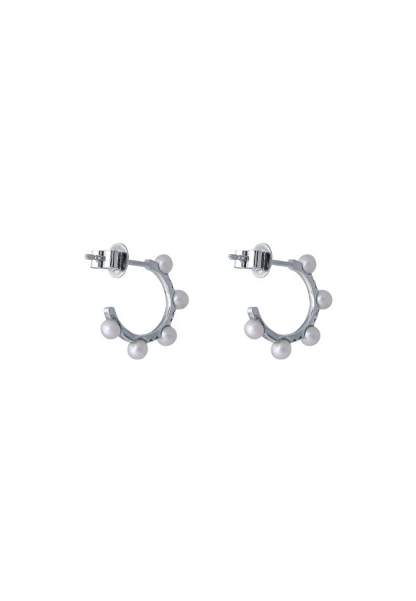 TOMEI Minimalist Pearl Earrings, White Rose Gold 750 For Cheap