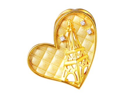 TOMEI Romantic Love Pendant, Yellow Gold 916 Cheap