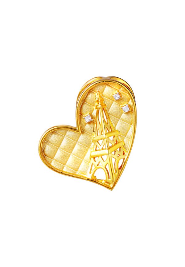 TOMEI Romantic Love Pendant, Yellow Gold 916 Cheap