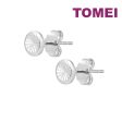 TOMEI Shining Button Earrings, White Gold 750 Cheap