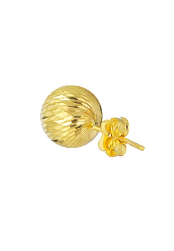 TOMEI Lusso Italia Lasered Cutting Ball Earrings, Yellow Gold 916 Cheap