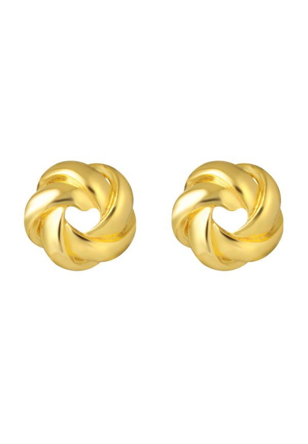 TOMEI Petally Knot Earrings, Yellow Gold 916 Cheap