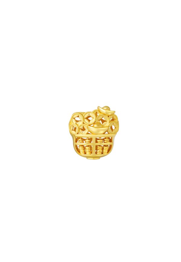 TOMEI Money Bag Abacus Pendant, Yellow Gold 916 For Sale