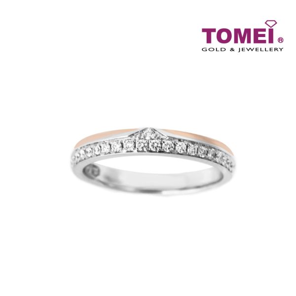 TOMEI EB Evermore Couple Rings I White+Rose Gold 750 (EBE-R4854 EBE-R4855) For Sale