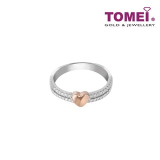 TOMEI Rosey Heart Diamond Ring I White+Rose Gold 585 (14K) (R4869WR) Discount