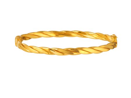 TOMEI Twisted Bangle, Yellow Gold 916 Hot on Sale