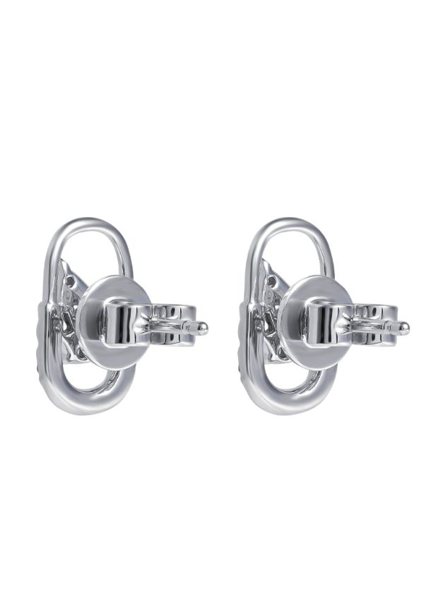 TOMEI Opulent Ovals Collection Diamond Earrings, White Gold 585 Sale