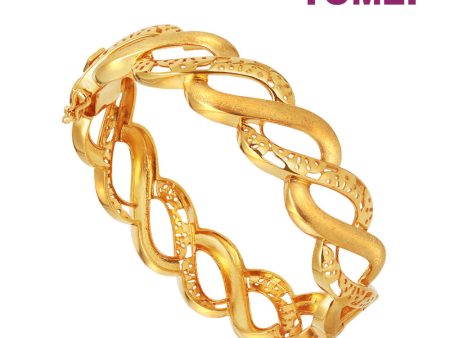 TOMEI Puteri Braided Bangle, Yellow Gold 916 Fashion