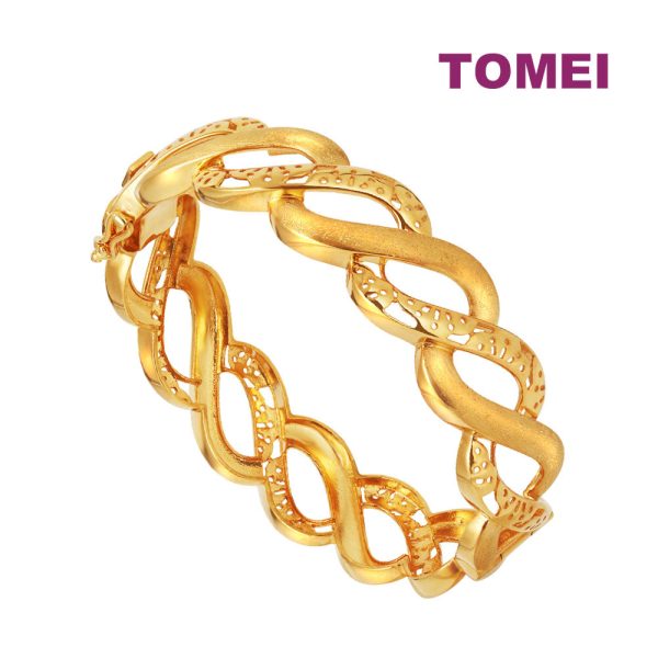 TOMEI Puteri Braided Bangle, Yellow Gold 916 Fashion