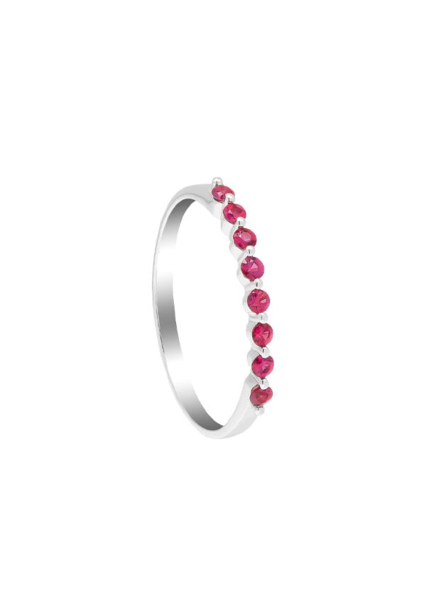 TOMEI Ruby Eternity Ring, White Gold 750 For Sale