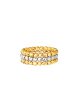 TOMEI Tri-Row Full Beads Ring, Yellow Gold 916 Online Hot Sale