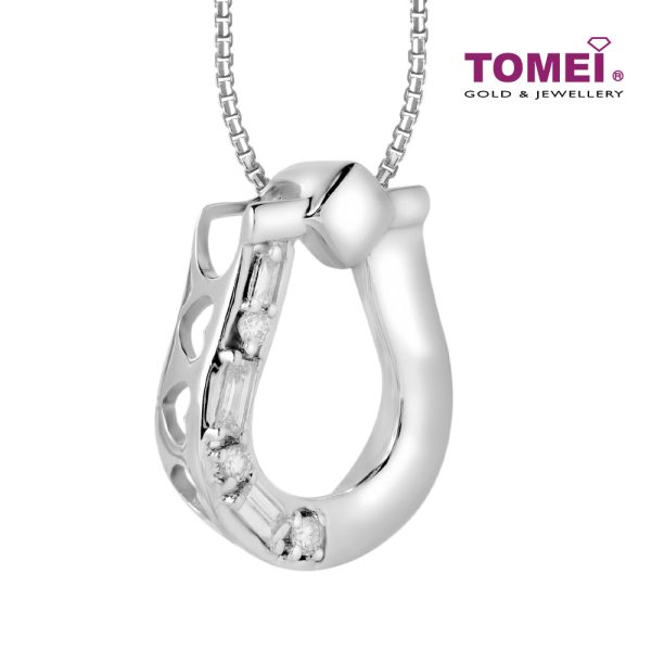 TOMEI White Christmas Collection Diamond Pendant Set, White Gold 585 Cheap