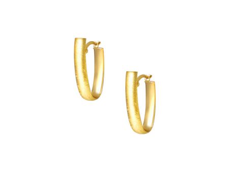 TOMEI Lusso Italia Matte Half Hoop Earrings, Yellow Gold 916 Discount