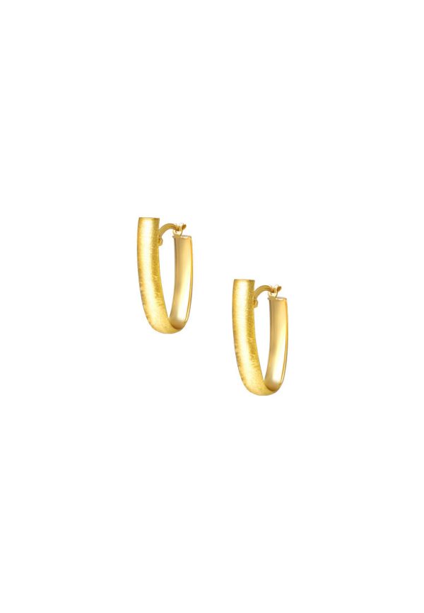 TOMEI Lusso Italia Matte Half Hoop Earrings, Yellow Gold 916 Discount