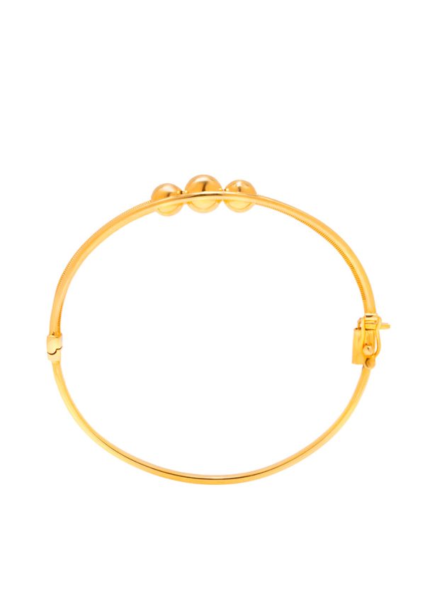 TOMEI Lusso Italia Triple Balls Bangle, Yellow Gold 916 Fashion