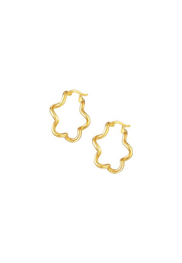 TOMEI Lusso Italia Minimalist Wavy Hoop Earrings, Yellow Gold 916 For Discount