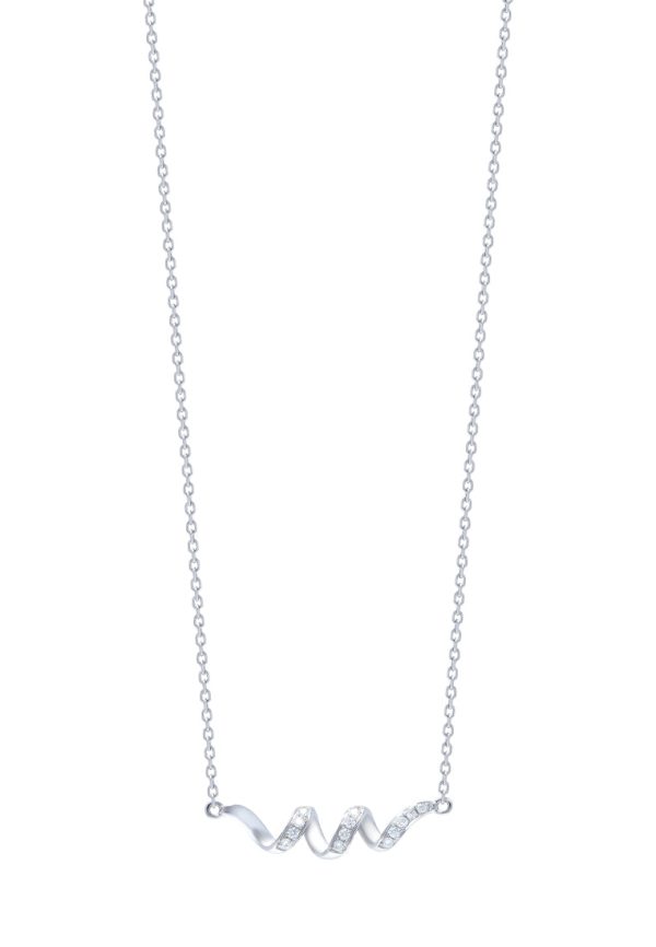 TOMEI Wave-Inspired Necklace, White Gold 585 Online Sale