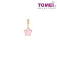 TOMEI Adorably Starred Pink & White Heart Charm, Yellow Gold 916 For Discount