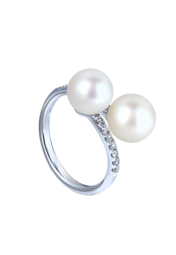 TOMEI Pearl Ring, White Gold 585 Online now