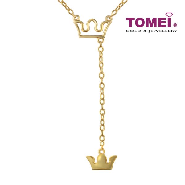 TOMEI Crown Princess Necklace, Yellow Gold 916 For Sale