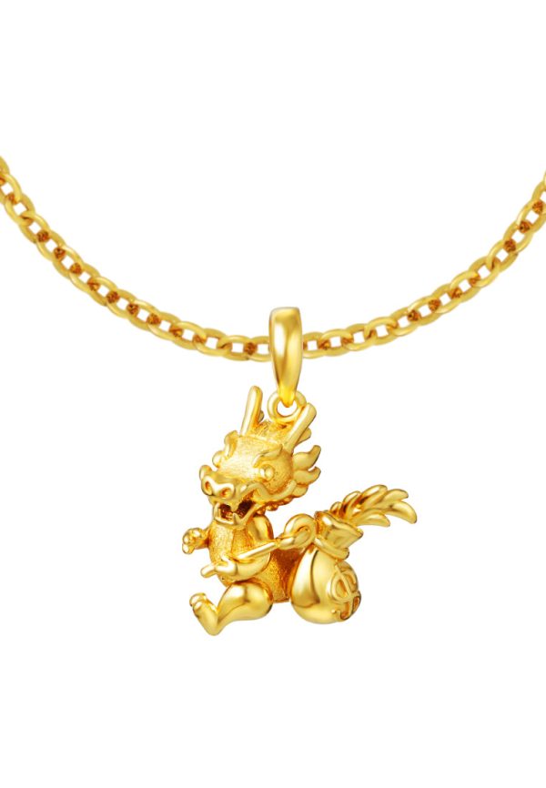 TOMEI Rich Dragon Pendant, Yellow Gold 916 Discount