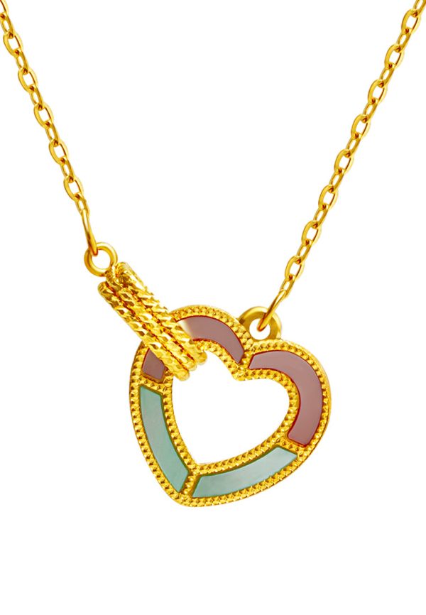 TOMEI Mother-Of-Pearl Heart Necklace, Yellow Gold 999 (5G) Online Hot Sale