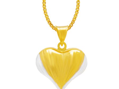 TOMEI Lusso Italia Dual-Tone Heart Pendant, Yellow Gold 916 Fashion