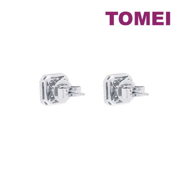 TOMEI Radiant Glowing Diamond Earrings, White Gold 750 Hot on Sale