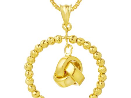 TOMEI Lusso Italia Beads Wreath with Knot Pendant, Yellow Gold 916 Discount