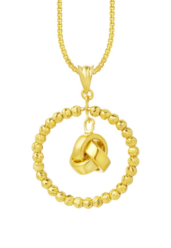 TOMEI Lusso Italia Beads Wreath with Knot Pendant, Yellow Gold 916 Discount